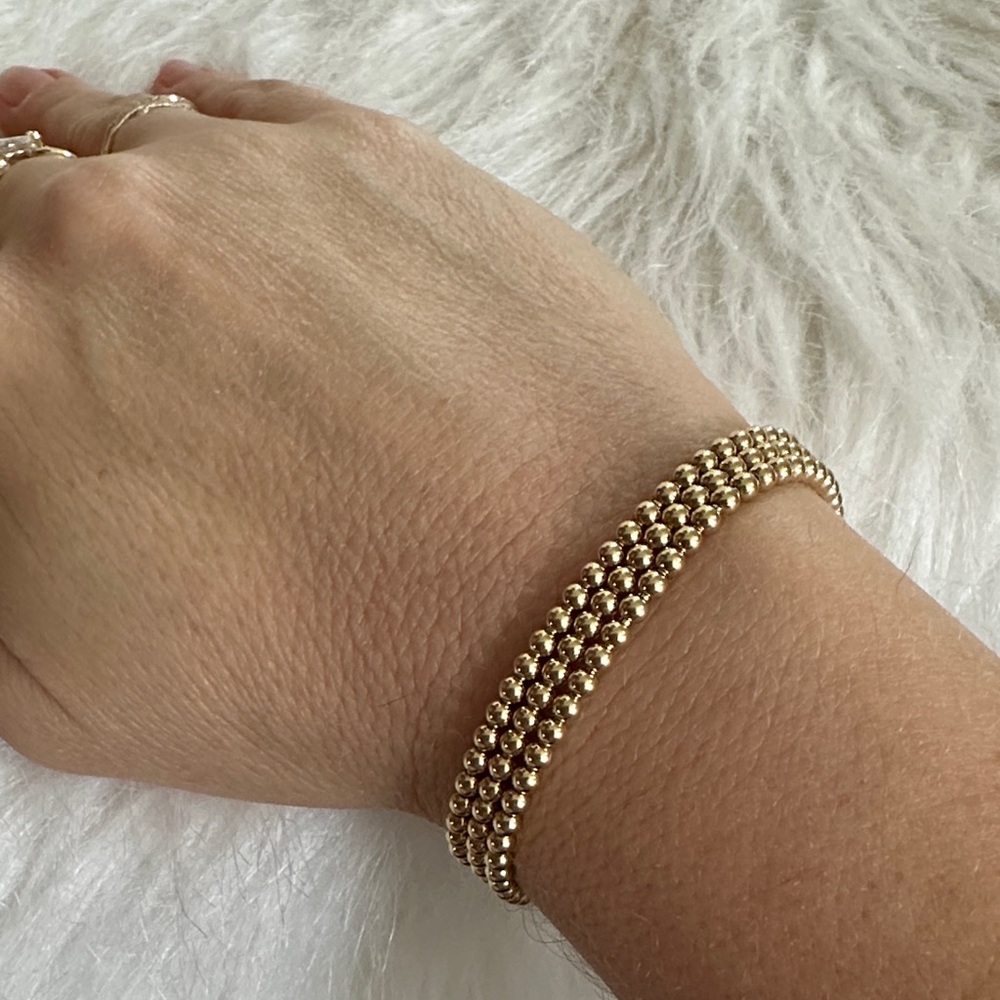 EF Collection Chic Gold Ball Stretch Bracelet -set of 3- original packaging inc - Picture 4 of 12